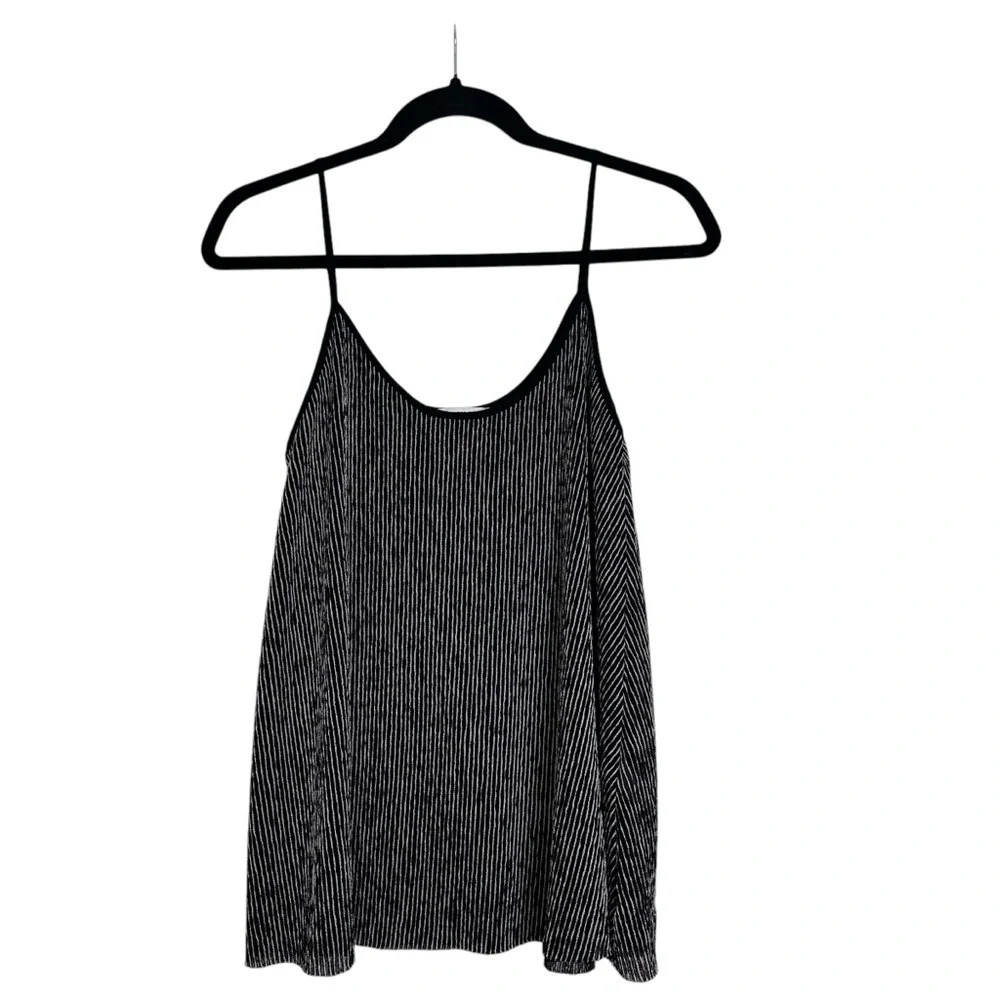 Zara S Black & White Striped Sleeveless Top